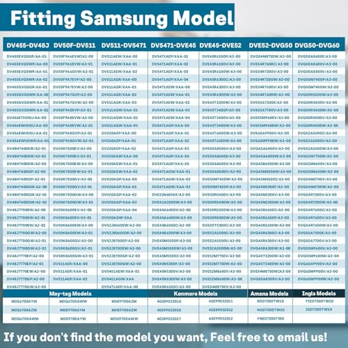 Image of Dryer Roller Replacement Kit for Samsung Dryer Repair Kit Compatible with Samsung Dryer Parts, DC97-16782A Dryer Roller, DC93-00634A Dryer Idler Pulley, 6602-001655 Dryer Belt, DV42H5000EW /A3 Parts