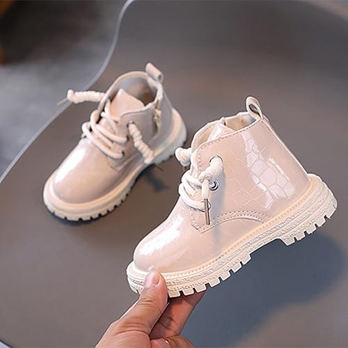 Miniatura 4 de Zapatos para niñas de 10 a 12 años, a la moda, para todas las estaciones, botas para niños y niñas, botines (blanco, 15-18 meses)