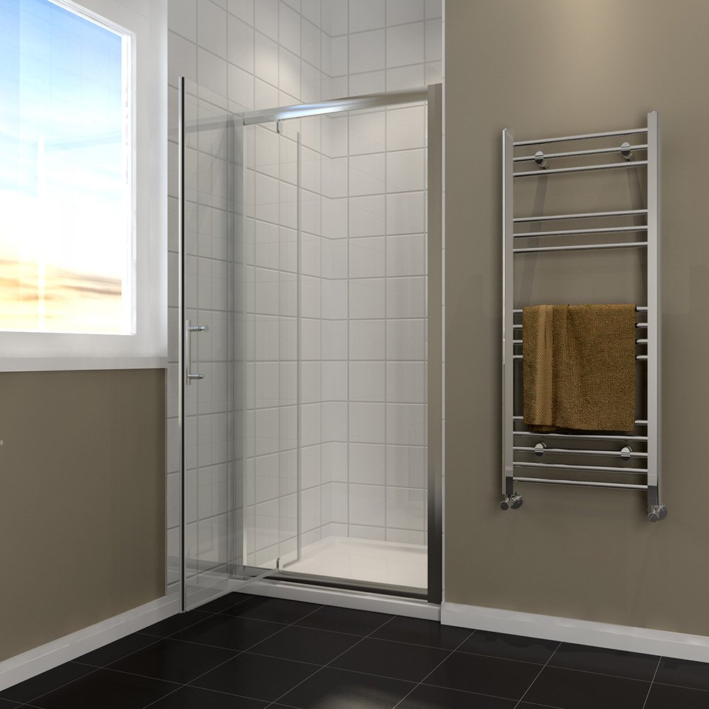 ELEGANT 700mm Pivot Door Hinge Shower Enclosure Glass Screen + 700 x