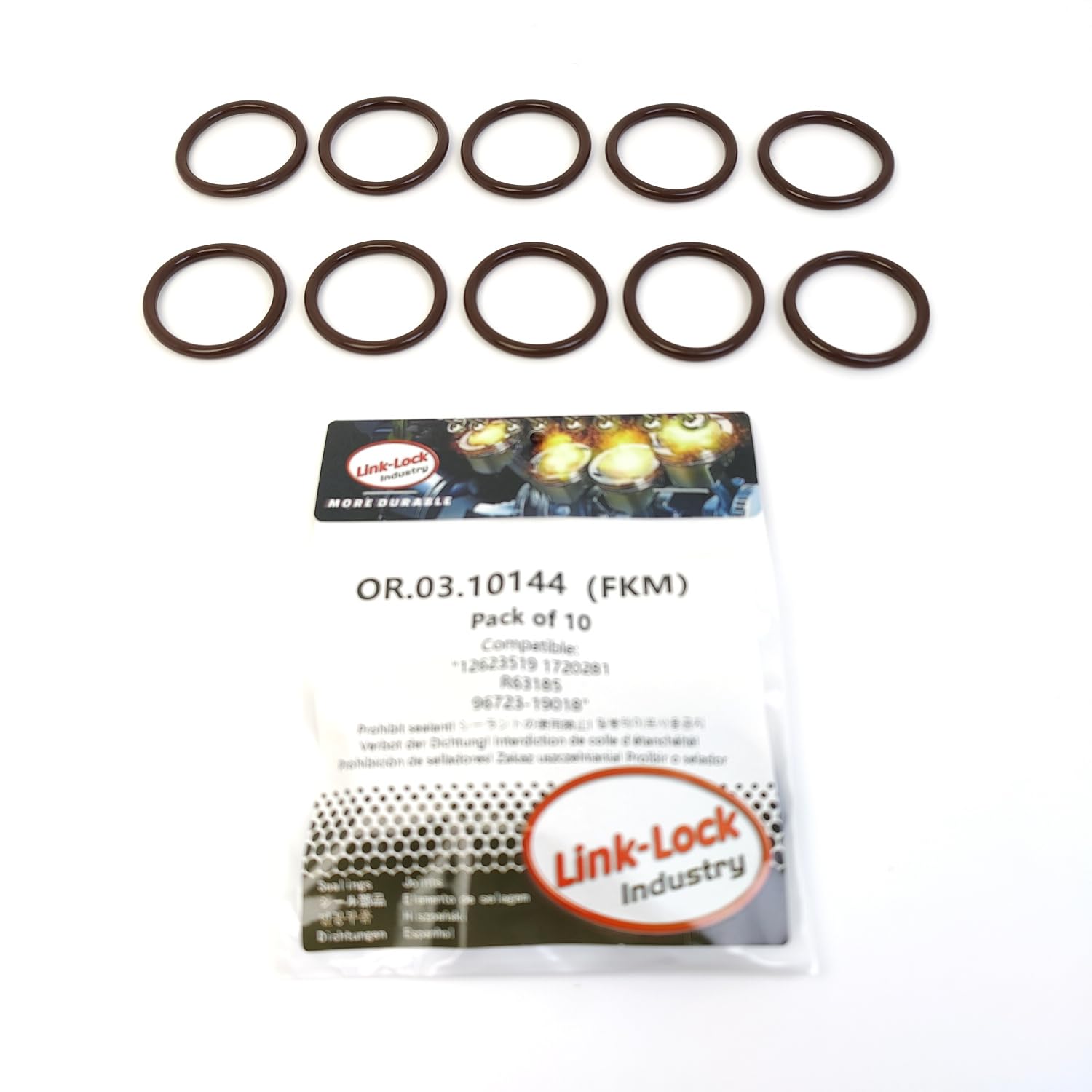 10PCS OR.03.10144 FKM Viton Sealing O-Ring Kit of Cooling Water Pipe 12623519 1720281 R63185 96723-19018 for 4045HBZ02 4045HL475 4045HFJ85 4045HTJ85