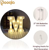 Vista 69 de Pooqla Letrero de Luces LED de Marquesina con Letras, Letra del Alfabeto Iluminada para Decoración del Hogar, Fiesta, Boda R