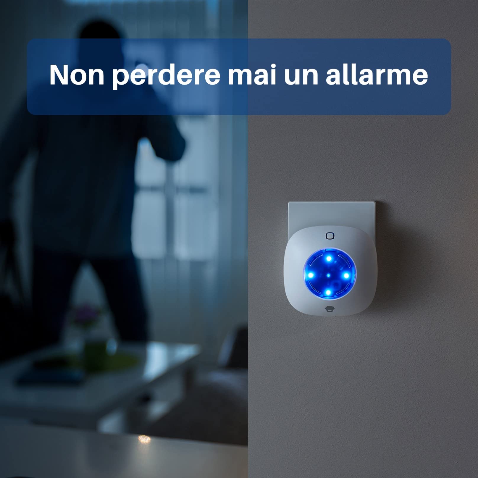 Sistema di Allarme con Sirena da Interni CG-105S - Antifurto per la Casa con Quadro Principale con Sensori di Movimento, Porte e Finestre - Telecomandi - Luce Stroboscopica Lampeggiante - Chuango