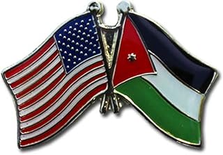 AES Wholesale Pack of 12 USA American & Jordan Country Flag Bike Hat Cap lapel Pin