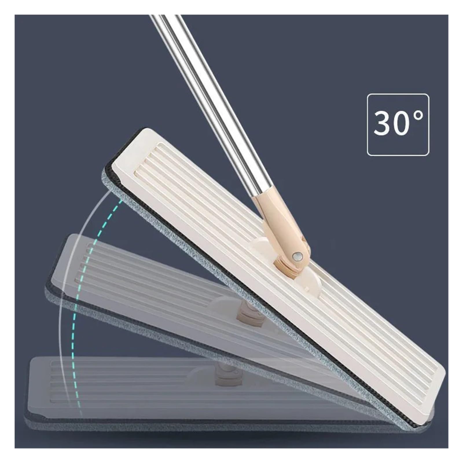 Compatible con trapeador con cubo y exprimidor, trapeador y cubo for piso plano manos libres, trapeadores de microfibra multifunción, herramientas de limpieza for el hogar(1bucket 1mop 6cloth)
