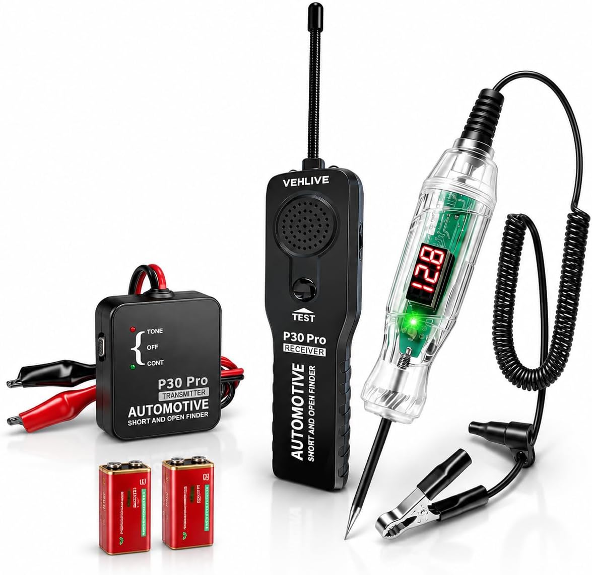 Automotive Electrical Diagnostic Kit, 2-in-1 Circuit Tester and Wire Tracer Tool with Dual LED Lights, Voltage Tester for Short & Open Circuit Finding, Power Ground Testing for Car Wiring Troubleshoot