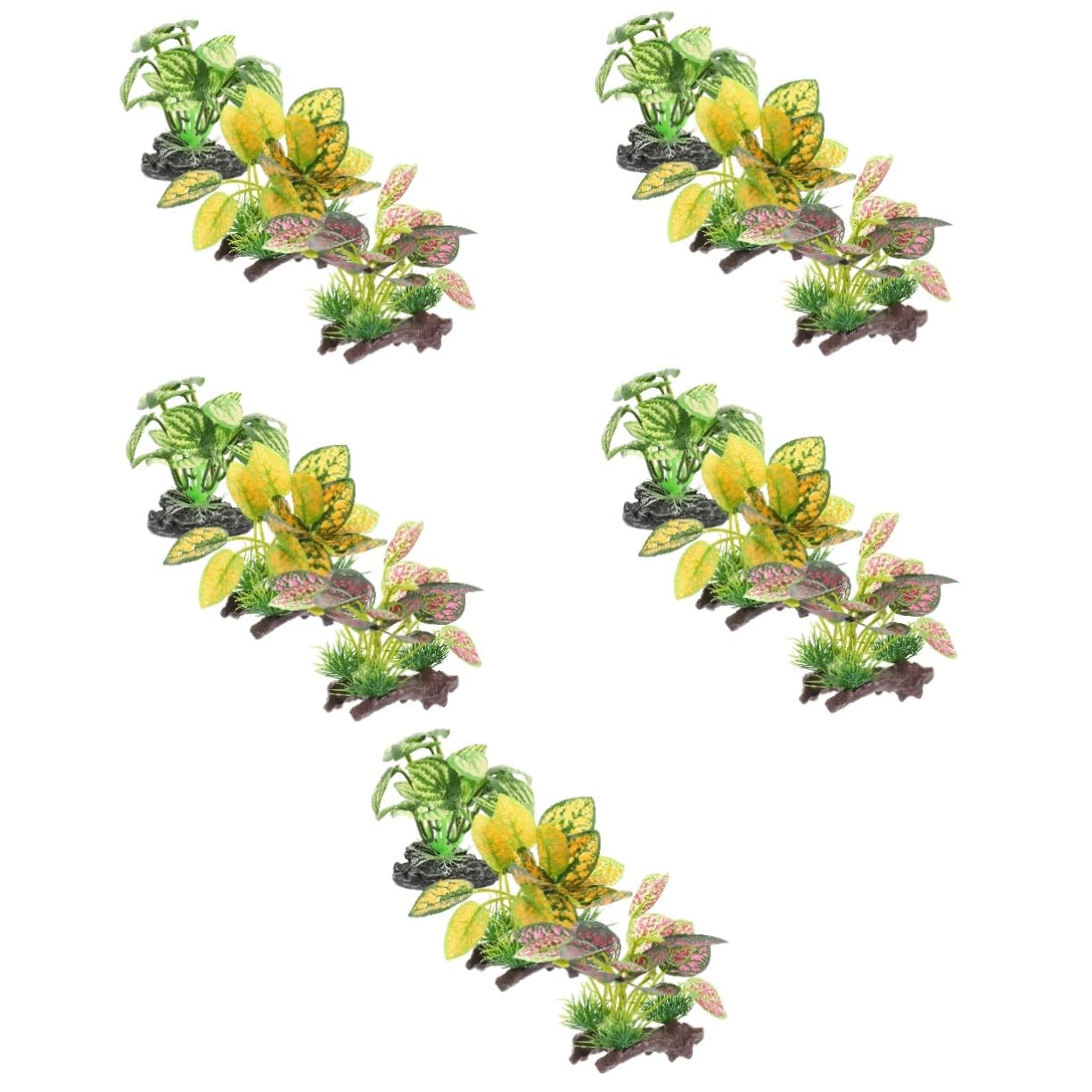 Happyyami 15piezas Adornos De Plantas De Agua Artificiales para Acuarios Decoración Lifelike para Peceras Accesorios De Paisajismo Acuático