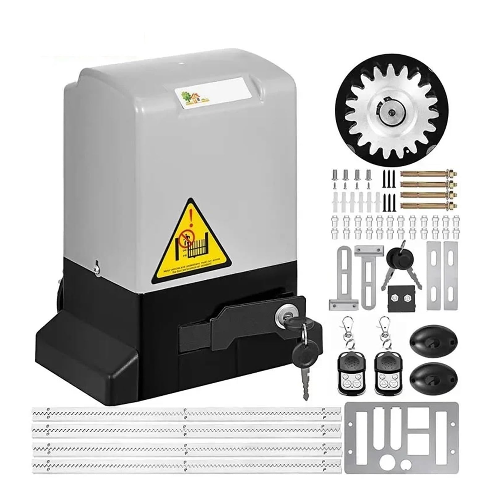 Automatyczne Samozamykacze, Urządzenie do otwierania bramy 1300LBS elektryczne urządzenie drzwi garażowych automatyczne przesuwanie 2 klucze z operatorem stojaków 4m dla szkoły hotelowej