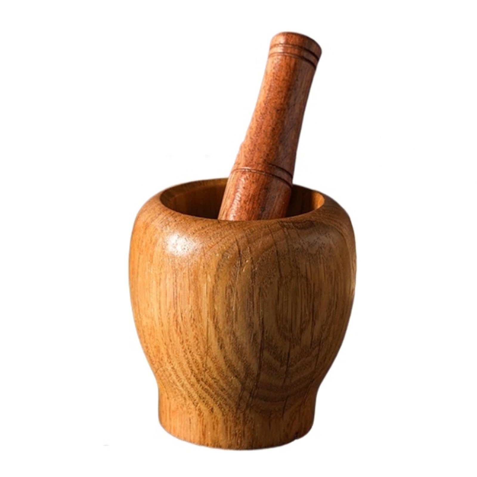 Vnook Haushaltsmühle Stampfer, Knoblauchginger Mühle, Mörsermühle, Knoblauch Stampfer, Holzmörser und Stößel Set, Gewürz Stampfer, Für Mahlen Knoblauch, Nüssen Gewürzen(11.5x11.2cm)
