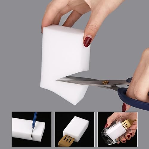 Miniatura 6 de Paquete de 100 esponjas de borrador  Extra gruesas, de larga duración, esponjas de melamina premium a granel  Almohadillas de limpieza de espuma