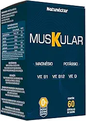 Muskular - Potássio, Vitamina D Vitamina B1 Vitamina B12 500mg 60 Cápsulas