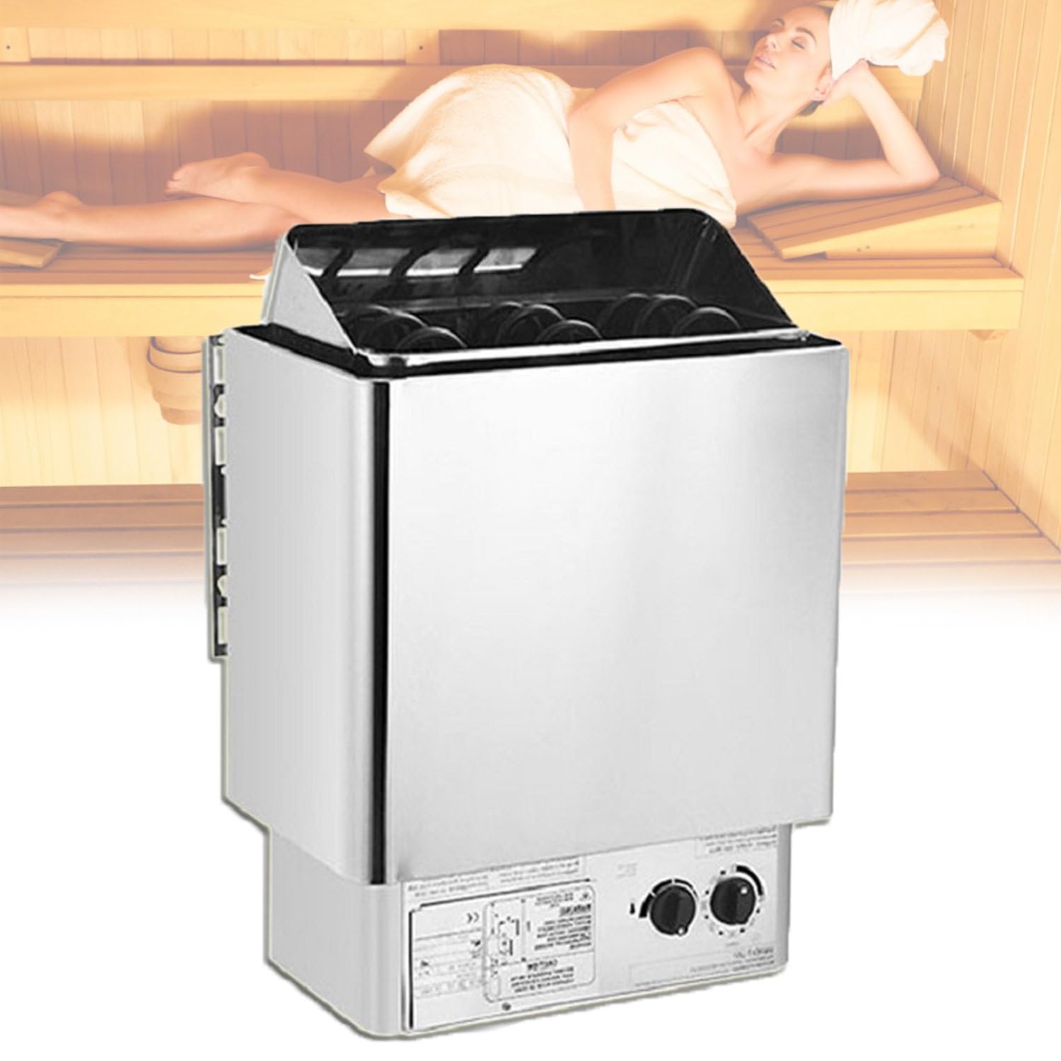 Calentador eléctrico de Acero Inoxidable Calentadores de Sauna para el hogar Estufa de Sauna para baño de Vapor seco, Calentadores de Sauna eléctricos con Controlador Interno 9.0KW/220V