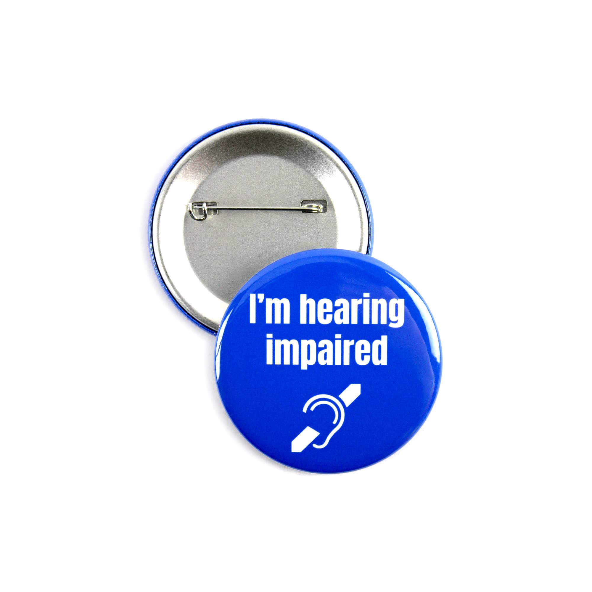 5 Pack - I'm Hearing Impaired Disability ID Aid Pinback Button Badges - 2.25 Inch Round