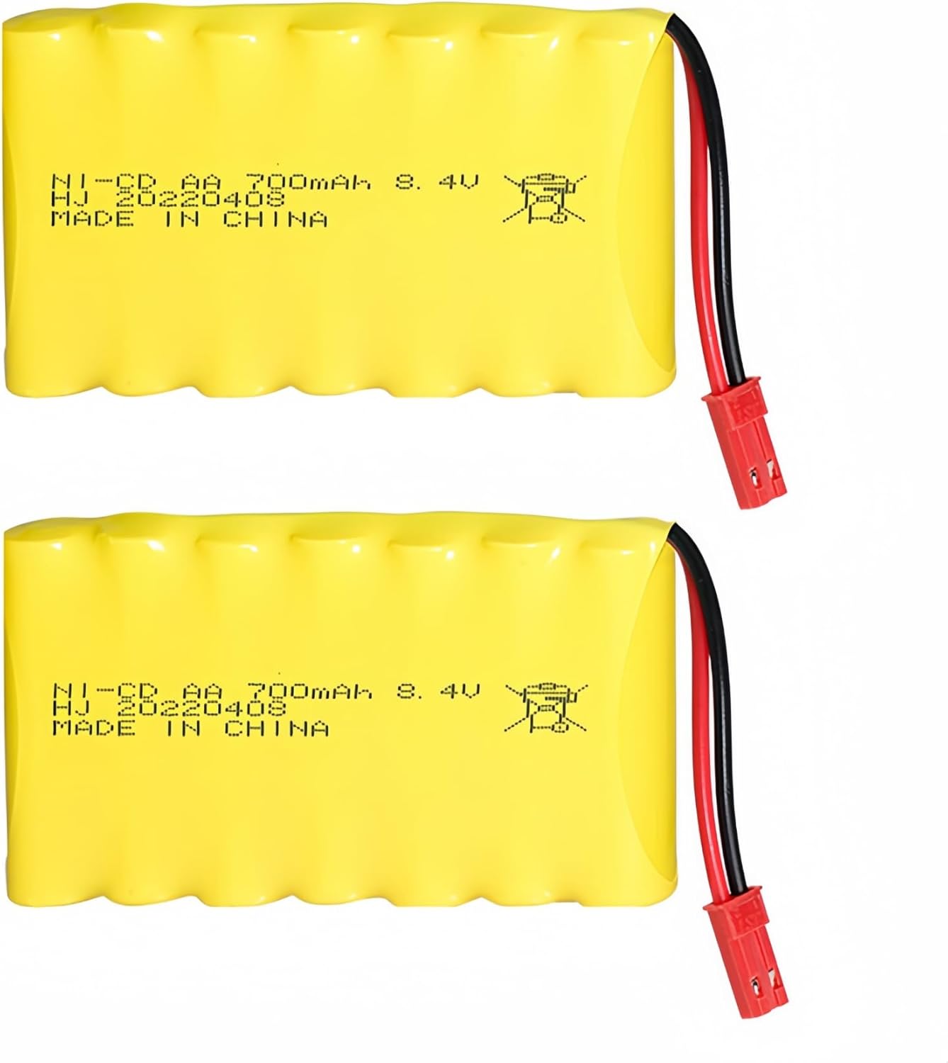 8.4V 700mAh NiCD Battery Pack Rechargeable AA Battery with JST Connector for RC Car RC Truck Tank 2 Pack
