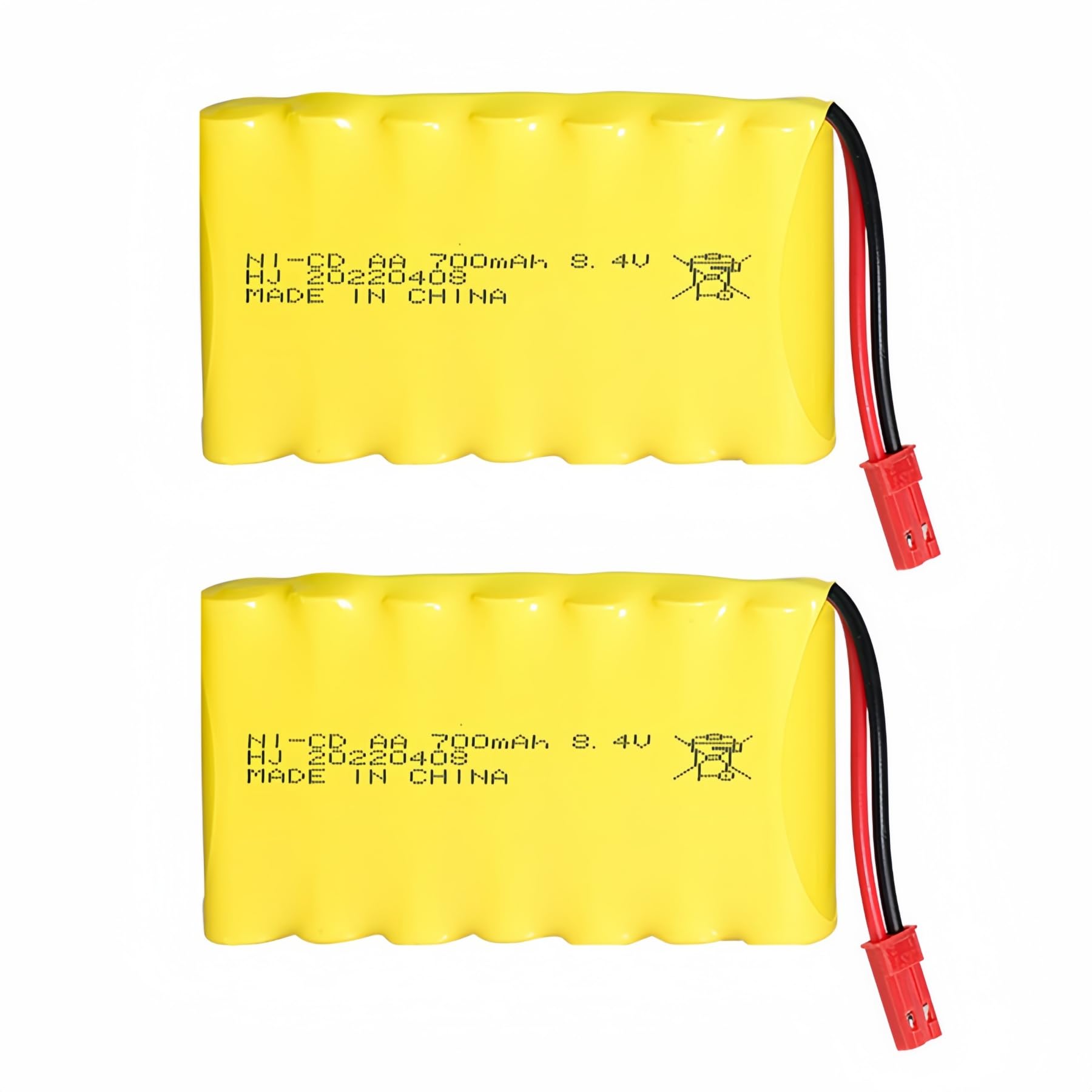 Photo 1 of Cecicebb 8.4V 700mAh NiCD Battery Pack Rechargeable AA Battery with JST Connector for RC Car RC Truck Tank 2 Pack