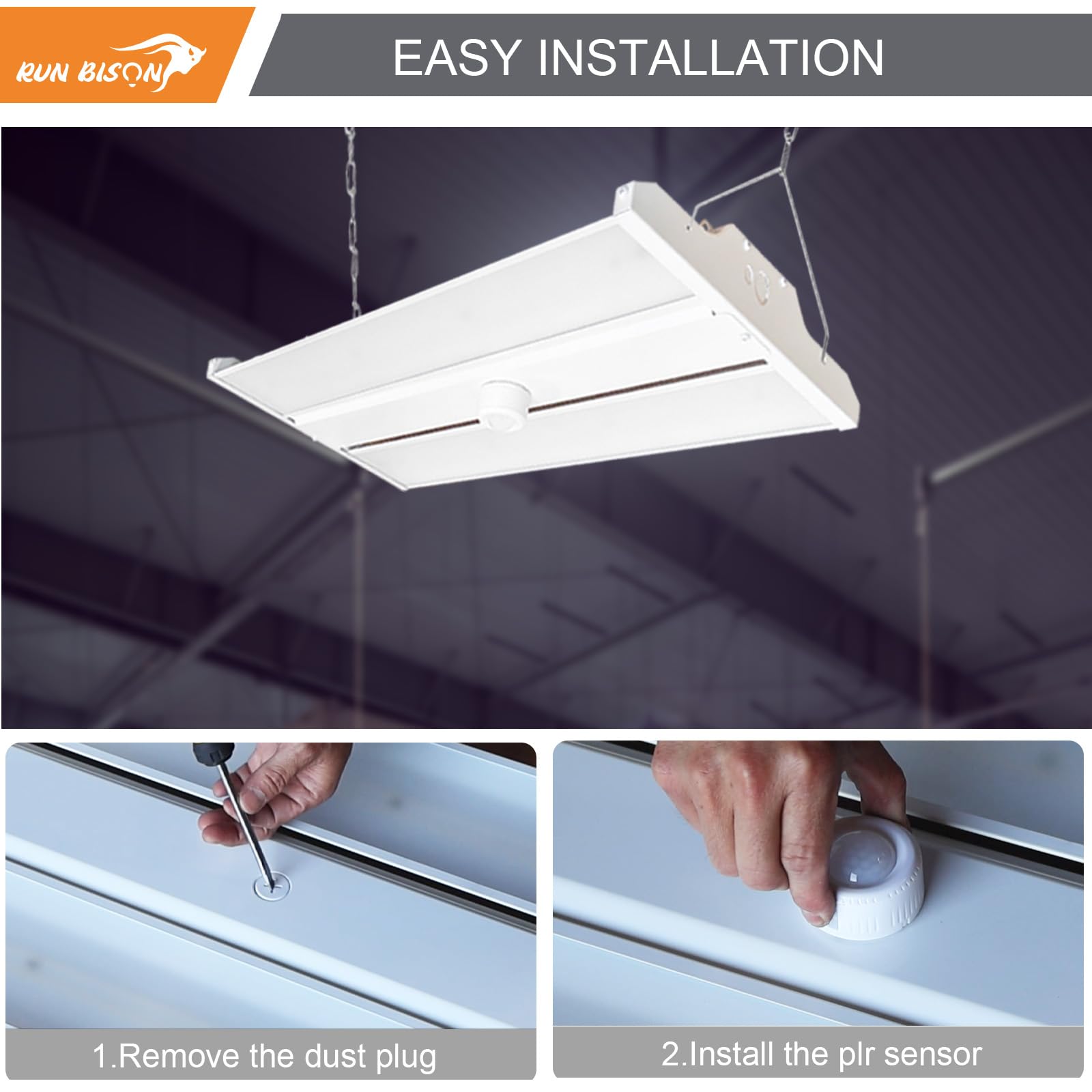 4-Pack PIR Ceiling Motion Sensor - For LED High Bay Lights, 40ft Ceiling, Commercial Grade
