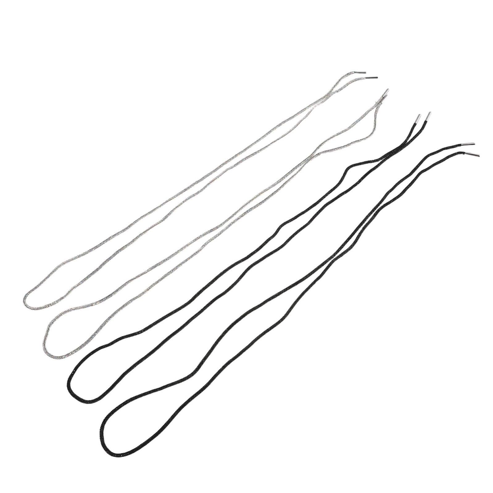 Lacets ronds brillants 120 cm YARNOW noirs et AB scintillants 4 mm pour sneakers et sweats - 8