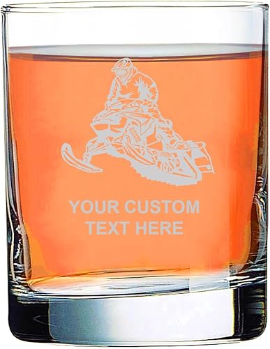Miniatura 2 de Snowmobile - Vaso de whisky Bourbon Old Fashsioned de 10.5 onzas grabadas con láser, vasos de cóctel transparentes personalizados, hechos a mano,