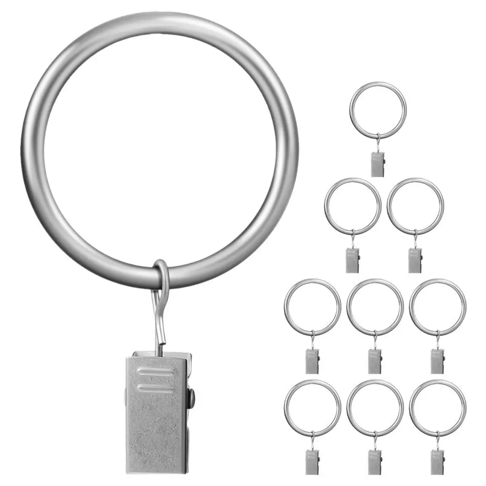 100 Stück Metall-Vorhangringe mit Clips for Stangen