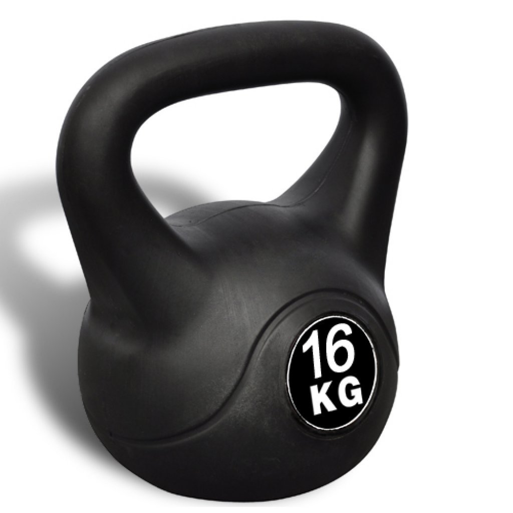 Anself Hantel Kettlebell 6-20 kg, hantle kulowe, ciężarki, hantle fitness, hantle z powłoką z tworzywa sztucznego, kolor czarny