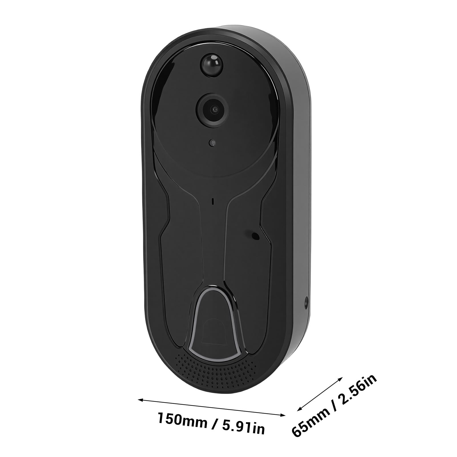 Timbre con Vídeo WiFi, 1080P HD 166 Grados Gran Angular PIR Detección Humana Cámara Inteligente con Intercomunicador de 2 Vías, 6 Luces Infrarrojas para Seguridad del Hogar