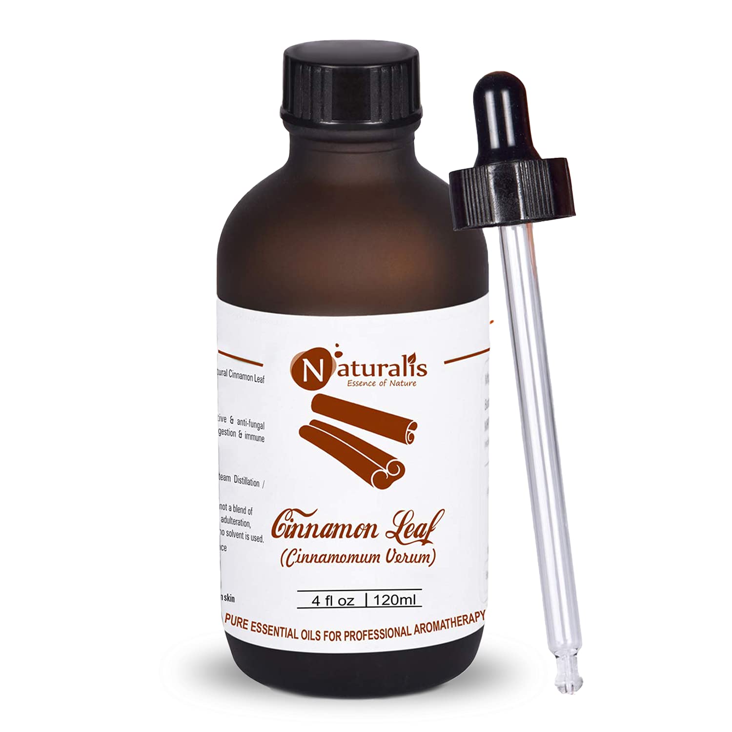 Naturalis Cinnamon Oil - Organic Cinnamon Essential Oil for Aromatherapy, Skin Care & Hair Growth - Therapeutic Grade Natural Oil for Relaxation & Wellness - 120ml