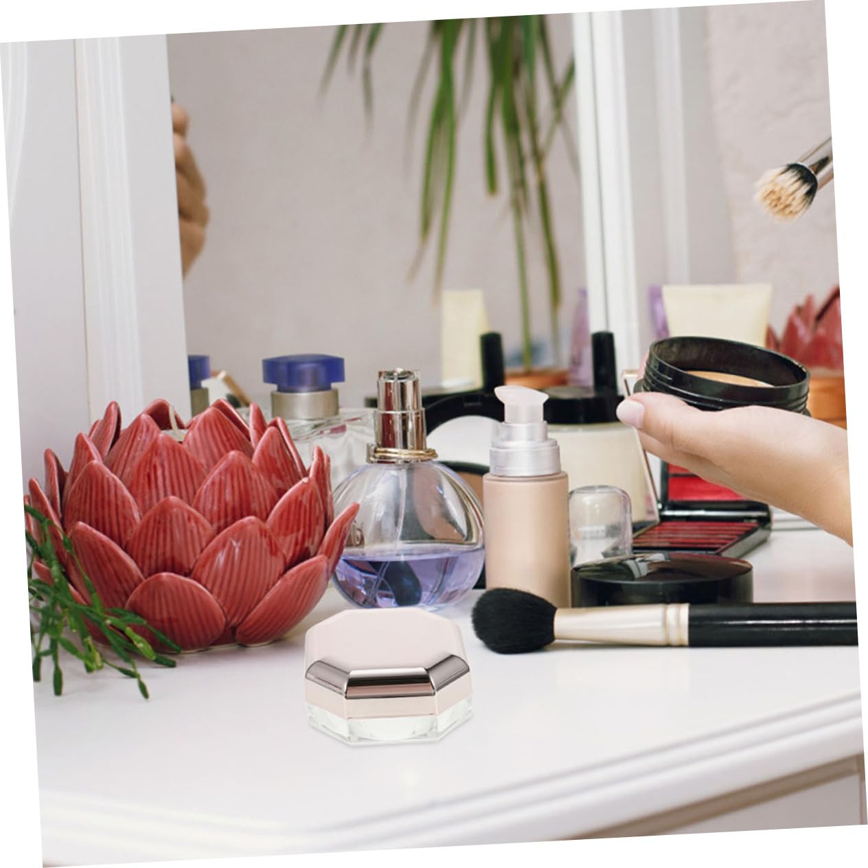 NOLITOY Empty Loose Powder Box 3pcs Portable Loose Powder Packaging Makeup Holder Case Rose Gold Body Powder Case