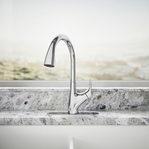Miniatura 5 de Kohler 30469-CP Rival - Grifo de fregadero de cocina con pulverizador extraíble, cromo pulido