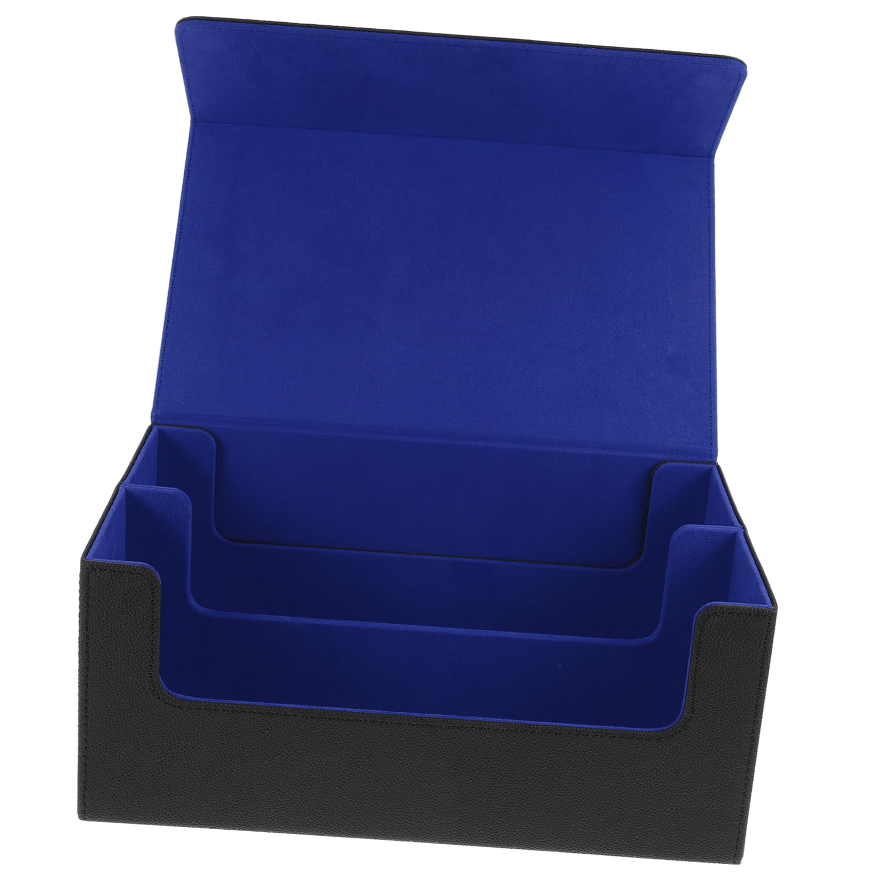 ibasenice Boîte de Rangement Magnétique pour Cartes à Collectionner Bleu Pu | Finition Résistante, Usage pour Cartes de Jeu et Petits Objets, Design Luxueux