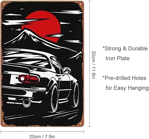 Miniatura 2 de Mazda MX5 Miata - Cartel de metal para pared, divertido letrero de hojalata vintage, cartel de pared para cafetería, bar, restaurante, supermercado,