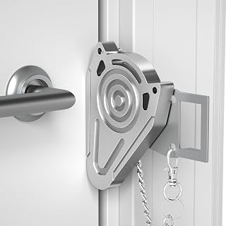 Portable Door Lock for Hotel Room Safety, Metal Hotel Door Locks for Travelers, Prevent Unauthorized Entry, Additional Privacy and Security Door Lock for Home Apartment & Travel Essentials