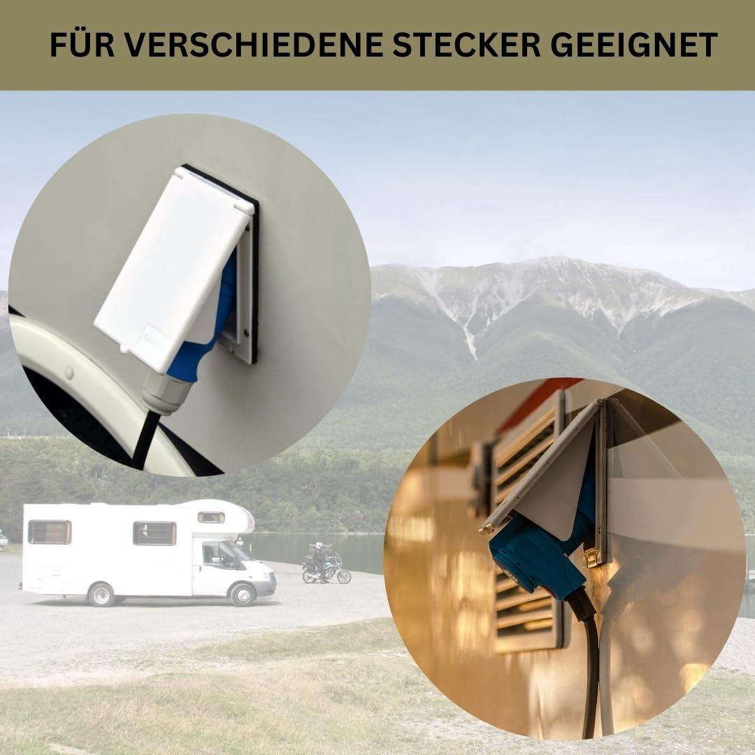 Carbest Presa CEE 16A Bianca Rettangolare IP44 240V 3 Poli Coperchio Ribaltabile Spina da Incasso