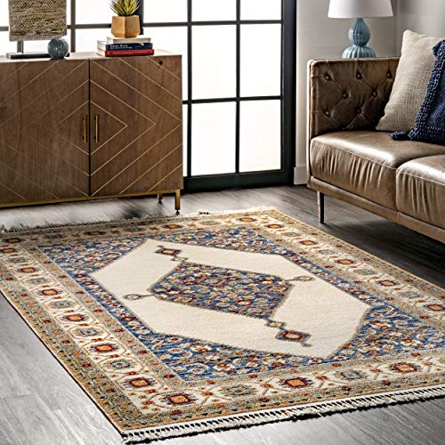 Flash Deals - 70% OFF nuLOOM Halley Floral Medallion Area Rug, 3' x 5', Ivory