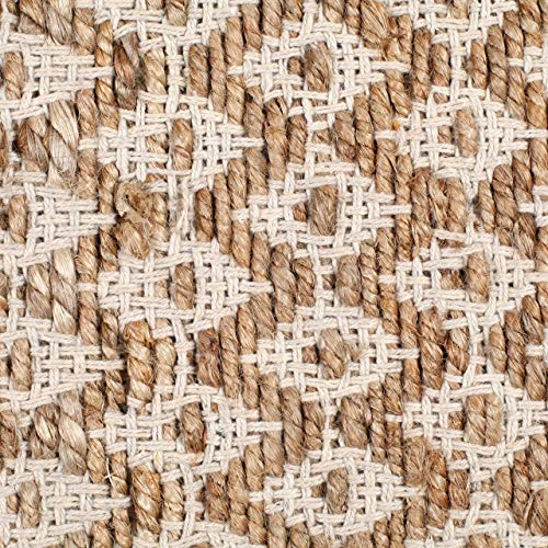 Tapete Ramanta Home algodón y yute 24x36 pulg blanco natural miniatura 6