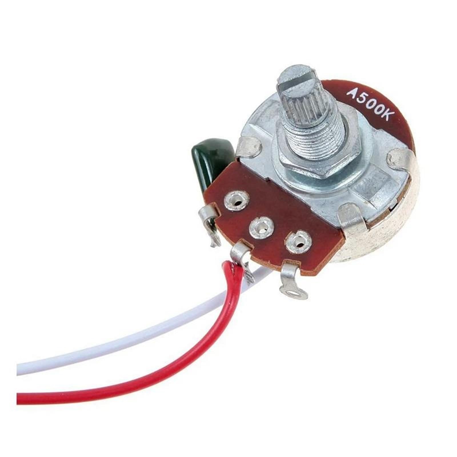 Kit Arnés Precableado Arnés de cableado para guitarra precableado pastilla doble 500 K potenciómetro interruptor de palanca de 3 vías color plateado 20 unidades