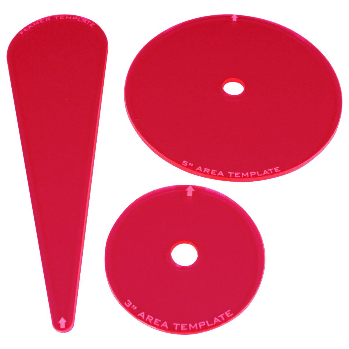 LITKO Template Set | Compatible with Warhammer 40,000, Shadow War: Armageddon | 3-Piece Acrylic Blast & Flamer Template Kit (Fluorescent Pink)