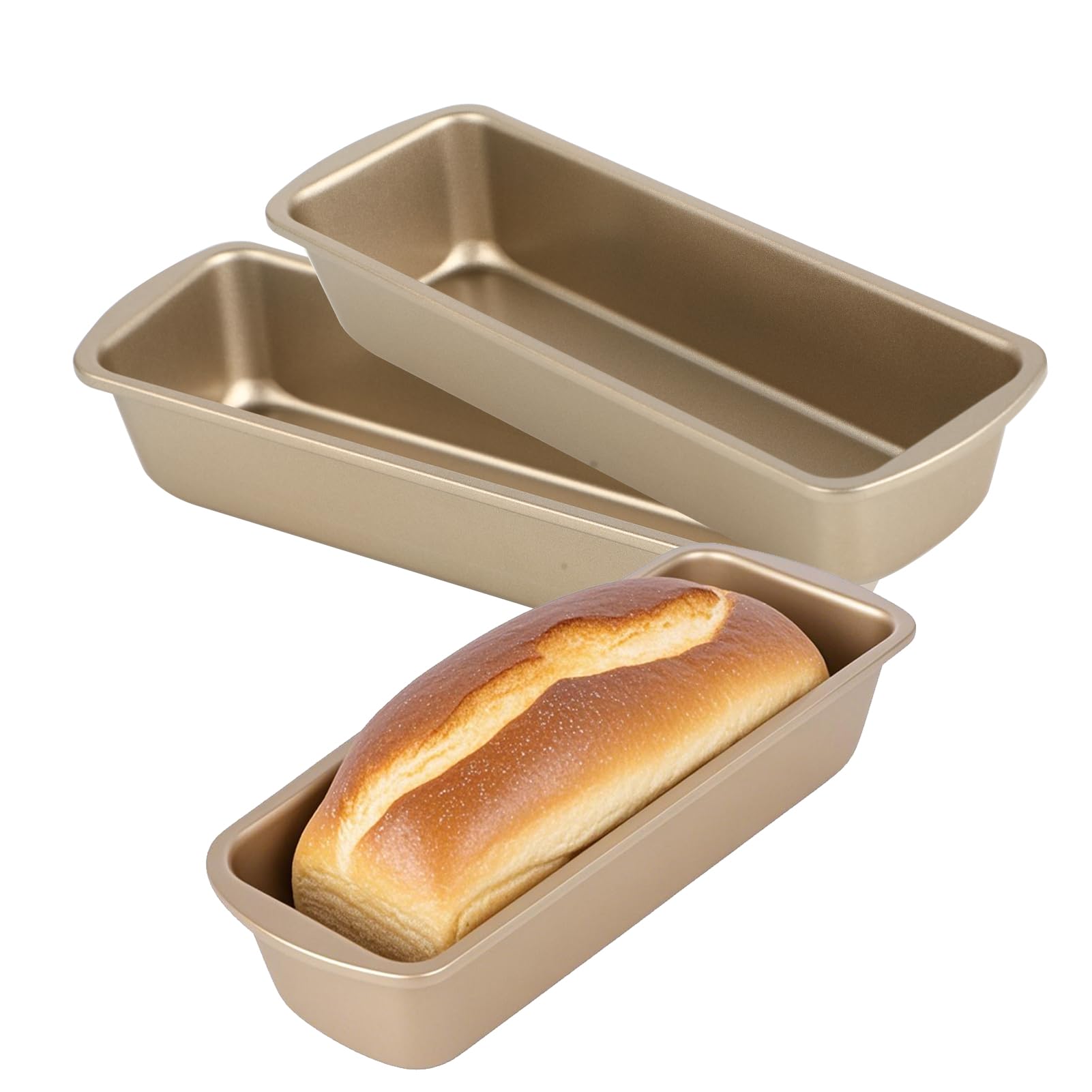 3 Pezzi Stampo Plumcake,Teglia Per Pane In Acciaio Al Carbonio