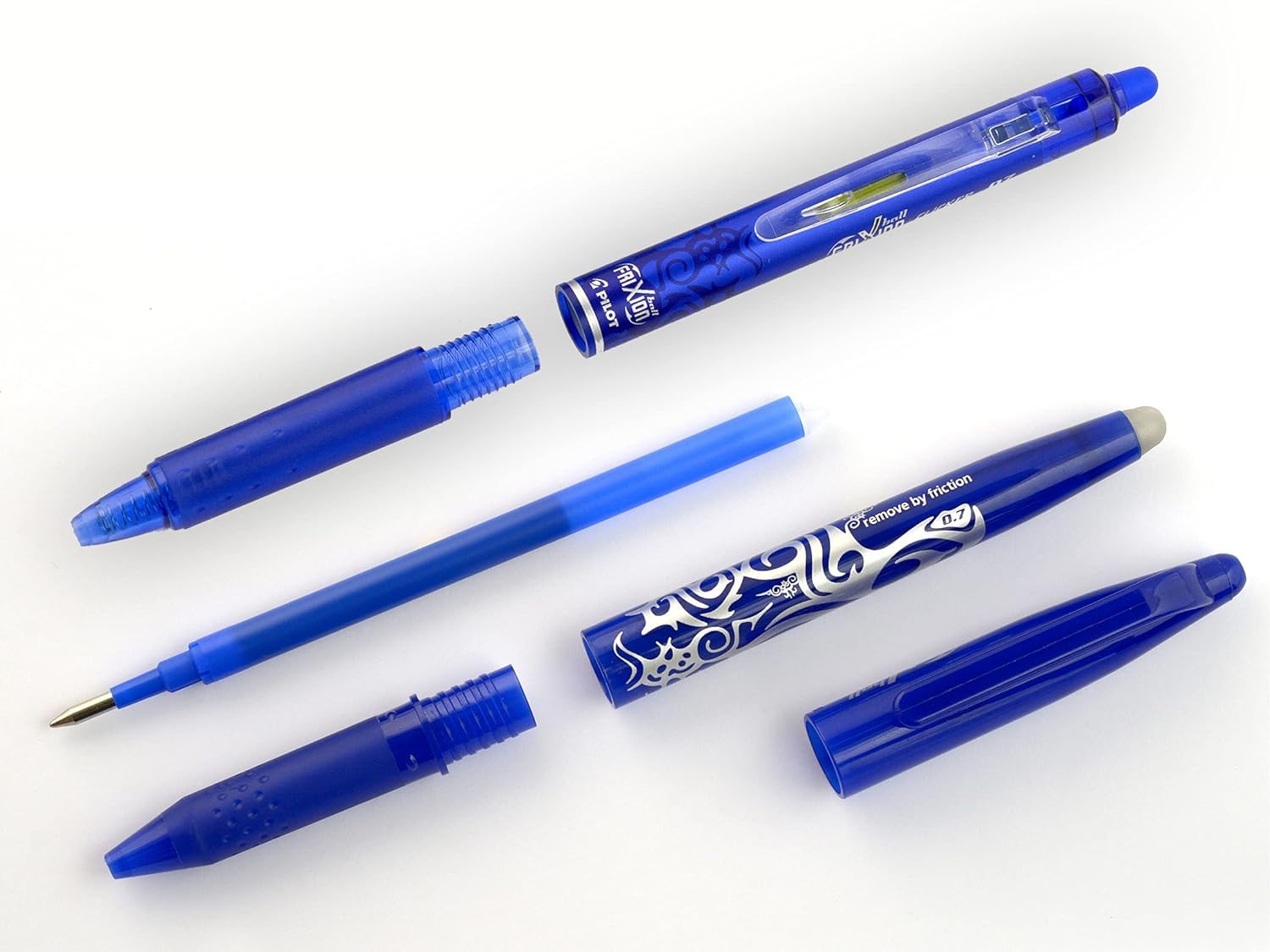 PILOT FriXion Ersatzminen 0.7 - 12 Stück (6er Sets), Blau - Radierbare Tinte - Kompatibel Mit Ball & Clicker - Mittlere Stärke - Gel-Tintenrollermine