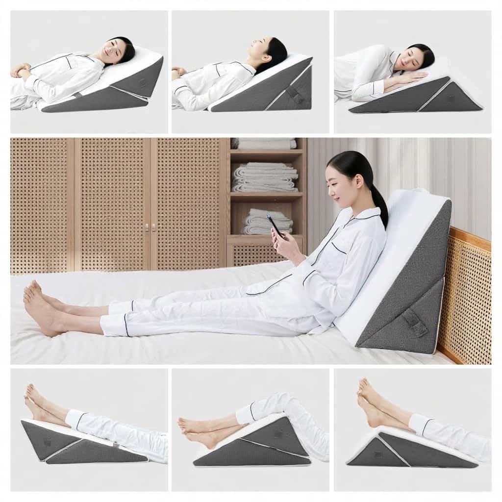 Amazon.co.jp: LIROCORA 三角クッション 多用途ウェッジ枕 - 高反発