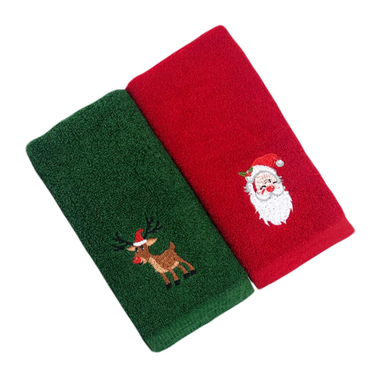 Toallas de Navidad bordadas WOONEKY: juego de 6 toallas de cara festivas