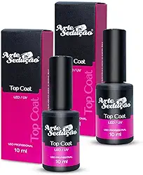 Kit 2 Top Coat Finalizador Selante Alto Brilho Unhas de Gel