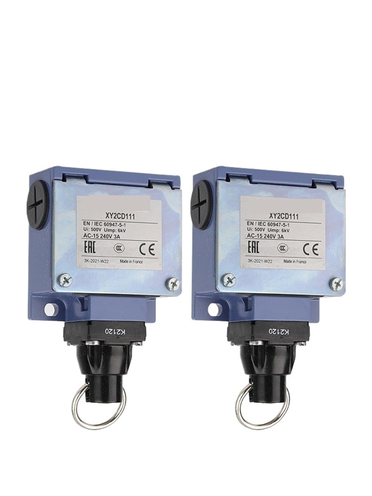 Interrupteur à corde XY2CD111 pour sécuriser l'arrêt à distance des machines 1NC 1NO
