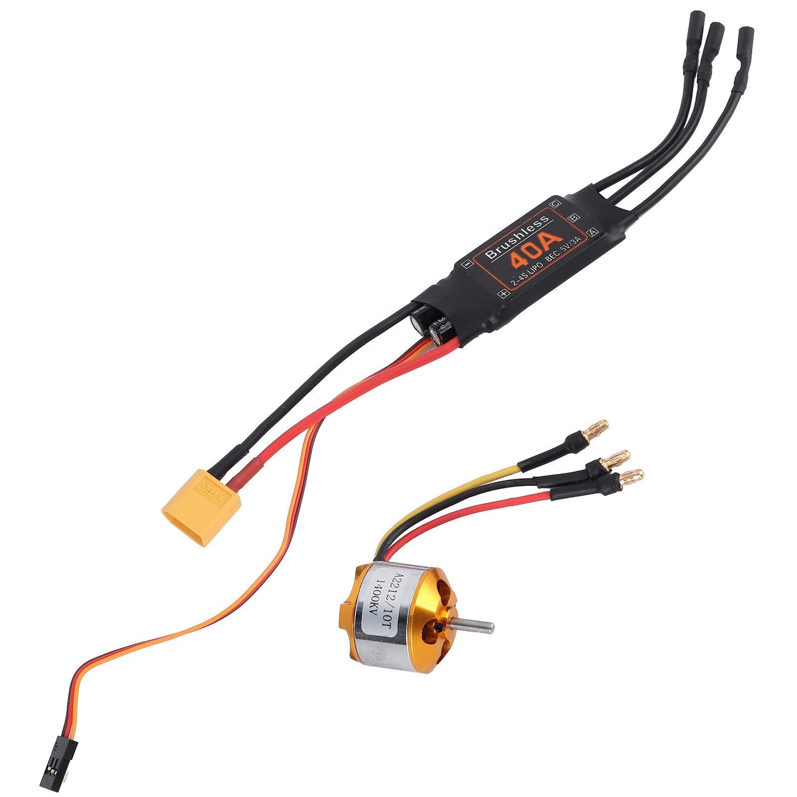 2212 Motore 1400KV e Set ESC Brushless 40A Componenti Metallici Ed Elettronici XT60 2212 Motore 1400KV e Set ESC Brushless 40A Regolatori di Velocità Elettrici per Sistemi di Trasmissione Modello di e