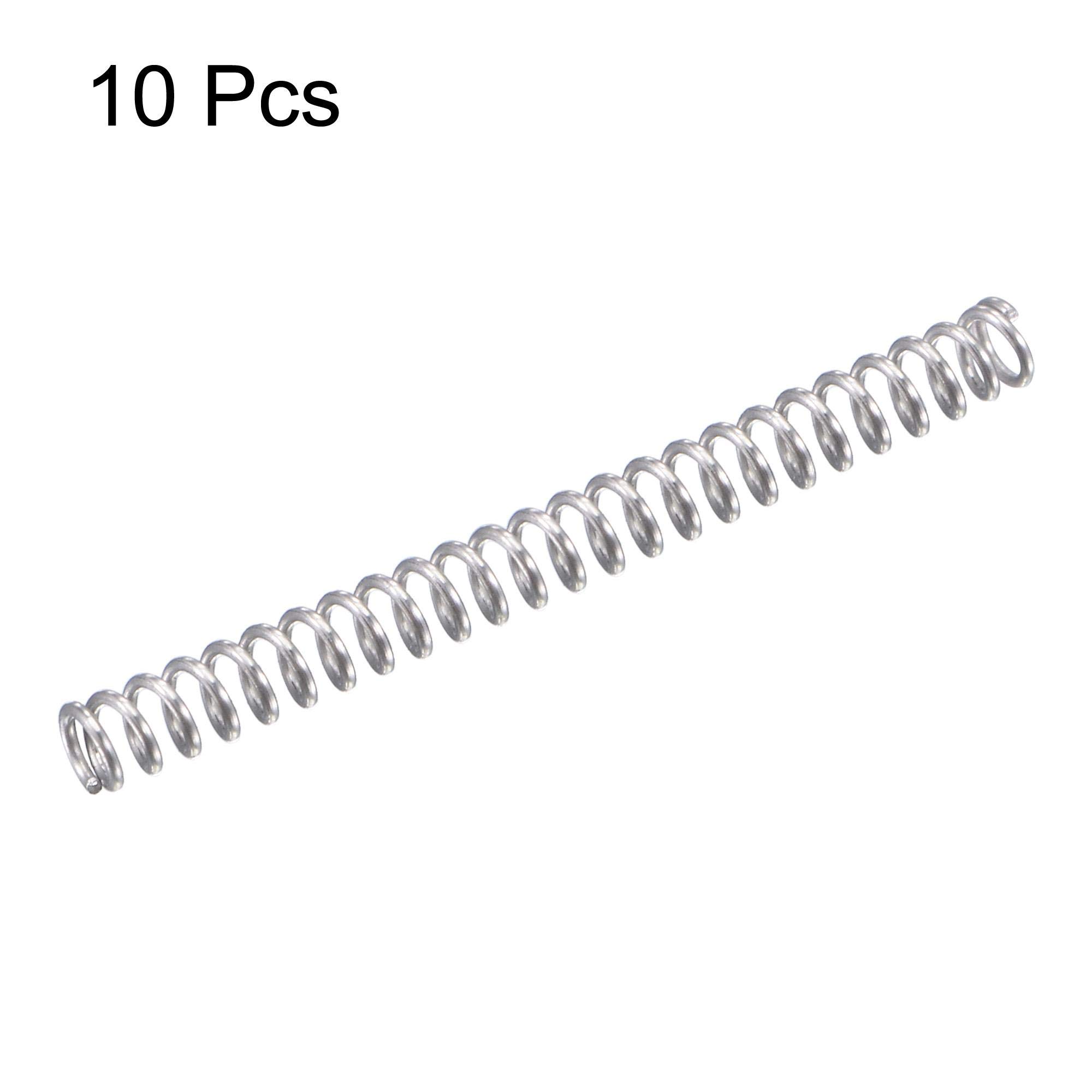 uxcell Compression Spring,304 Stainless Steel,2mm OD,0.3mm Wire Size,12mm Compressed Length,20mm Free Length,3.9N Load Capacity for Home Projects, Silver Tone, 10pcs — Amazon image 2
