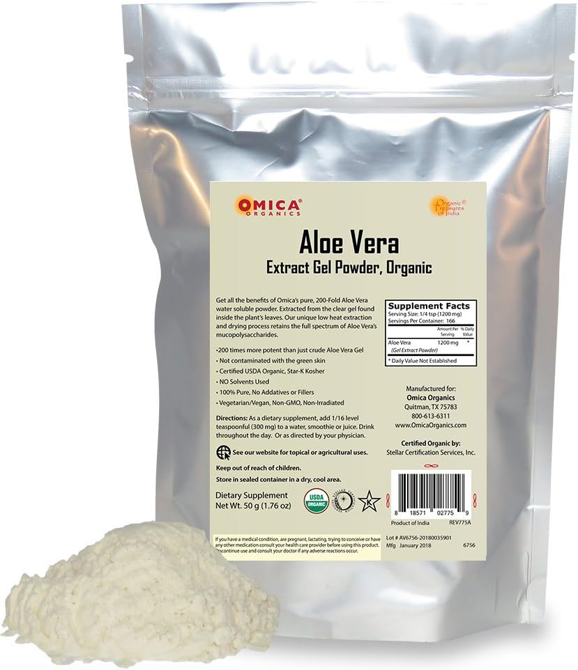 Aloe Vera Extract Gel Powder, Organic (50 g / 1.7 oz)