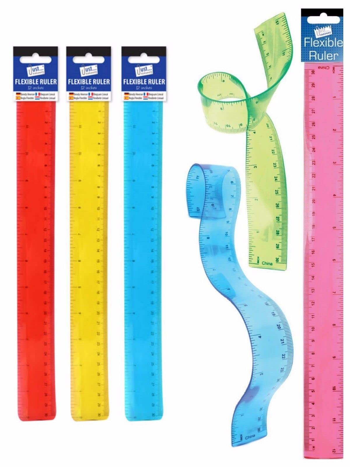 Celino Making Your Day Yellow Celino® 12" Transparent Flexi Bendy Flexible Ruler School Office Work Stationery (Yellow)