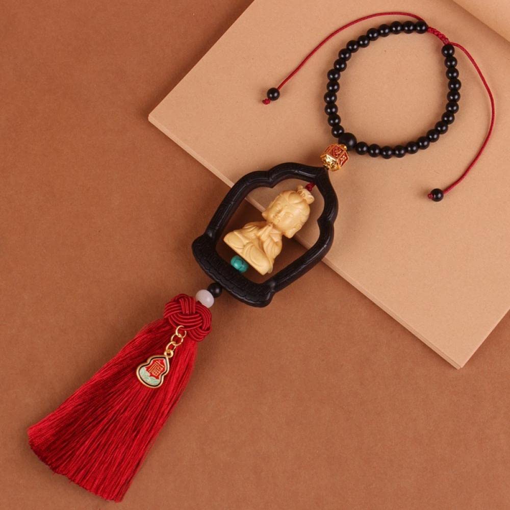 Lusterko Wsteczne Wiszące Stylizacja Samochodu Car Charm Brelokbudda Wisiorek Samochodowy Guanyin Kreatywny Retro Spokojny Symbol Samochodowy Pasek Na Lusterko Wsteczne