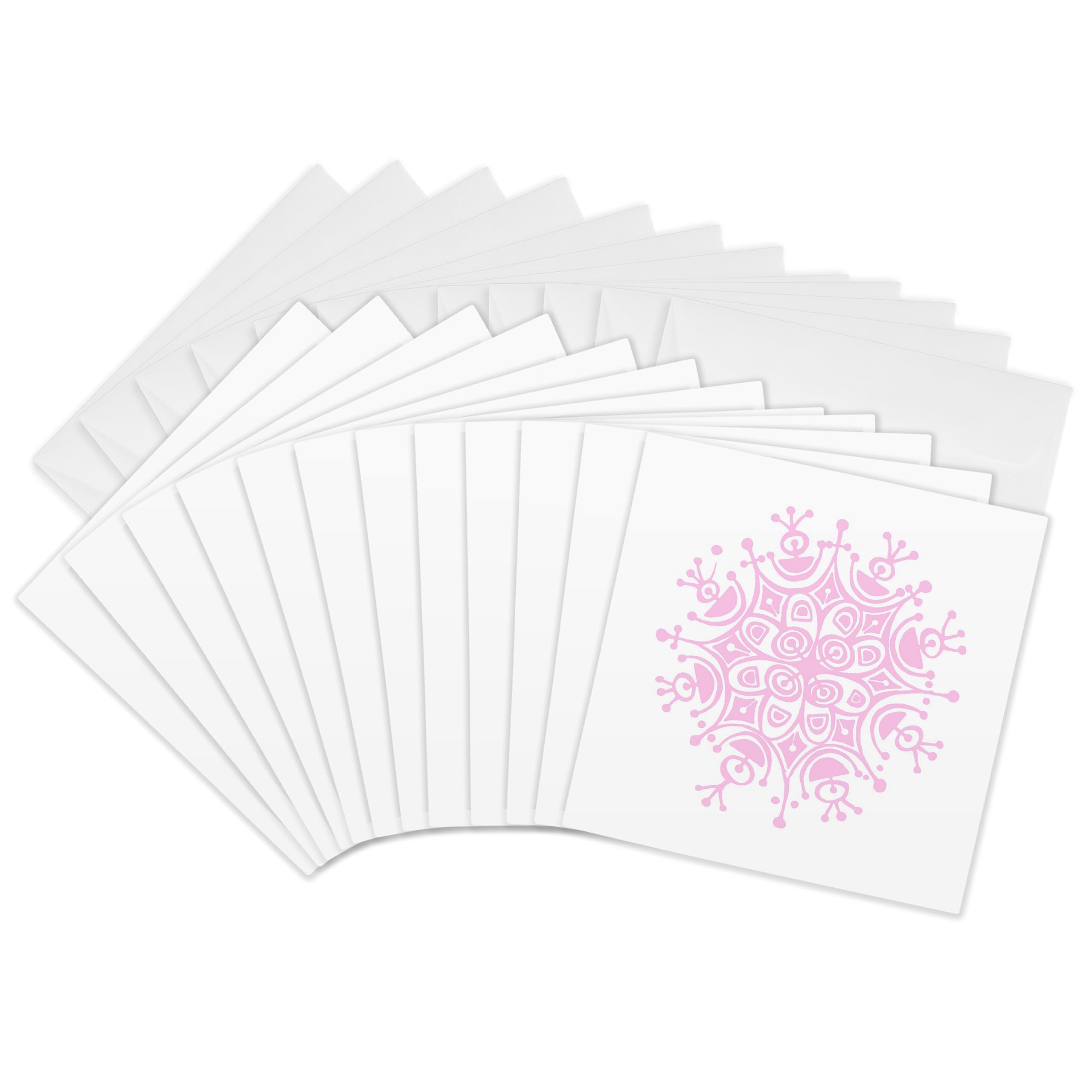 3dRose gc_11087_2 6 x 6-Inch "Pink Snowflake" Greeting Card (Pack of 12)