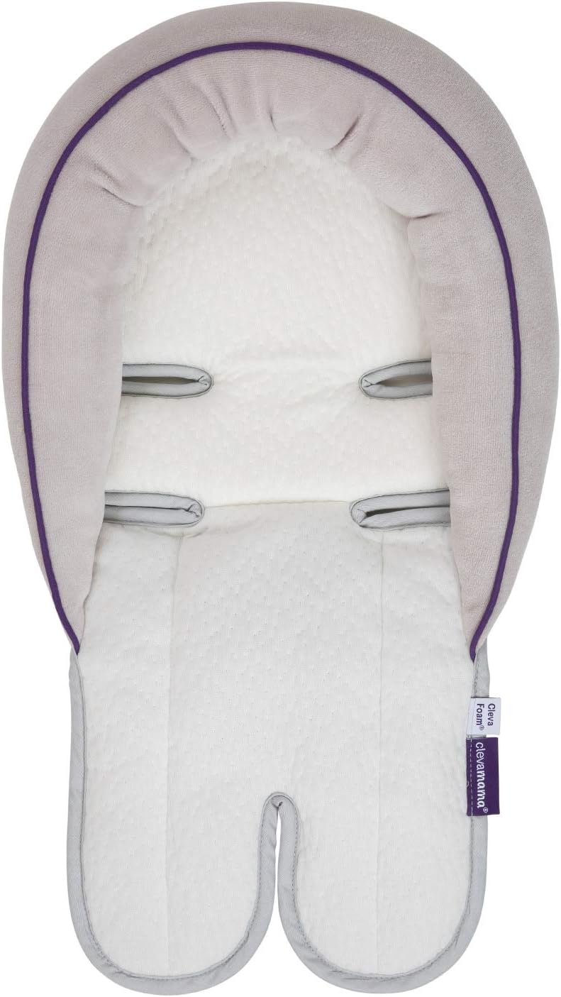 ClevaMama ClevaFoam Head and Neck Support Car Seat Pram Insert, Purple, 27x50 cm 3600