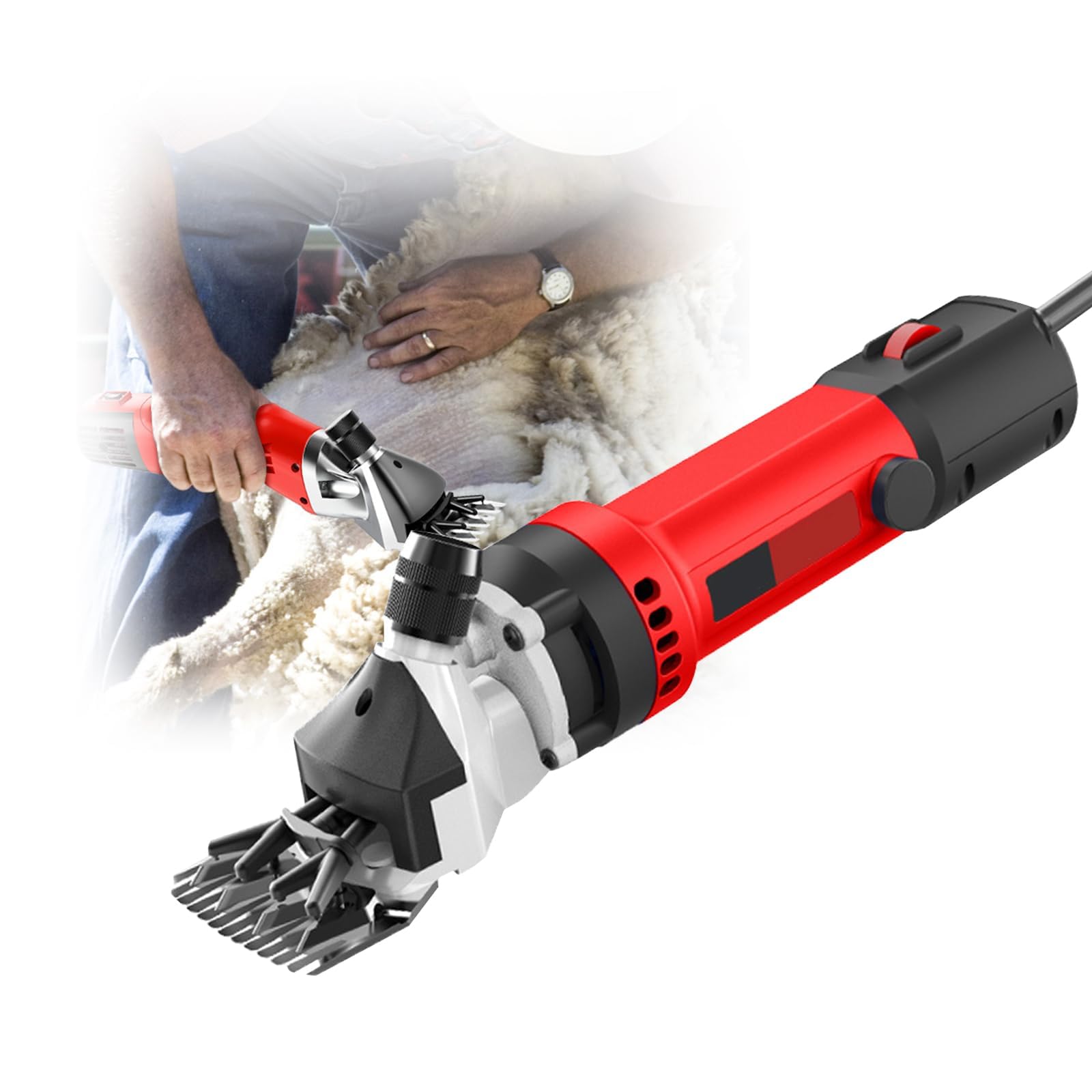 2800W cortanzas eléctricas de la oveja, 6 velocidades de servicio pesado eléctrico, profesional potente afeitadora de acero de aleación eléctrica para los agricultores / propietarios de ganado, cizall