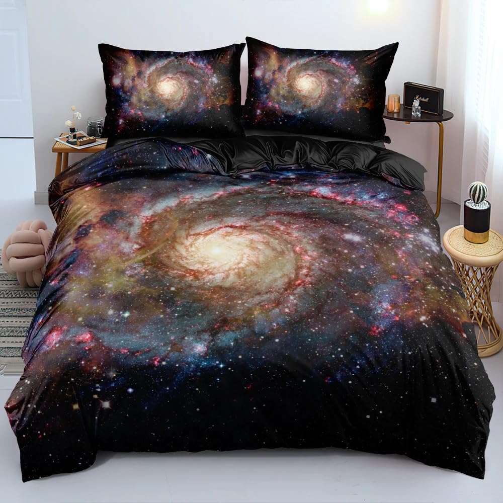 QBIDCSX Bedding Sets Single Galaxy Bedding Sets Single Koala Duvet Cover 200x200cm with Zipper Closure, Hypoallergenic Quilt Cover with 2 Pillowcase for Boys Kids Girls